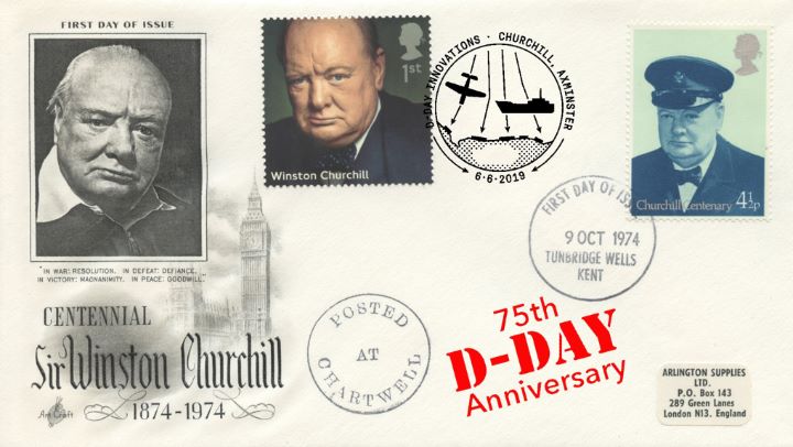 D-Day, Winston Churchill Double-dated cover