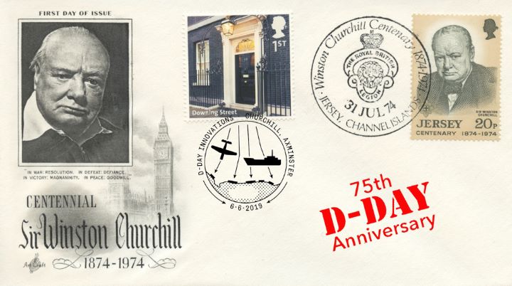 D-Day, Winston Churchill Centenary Parliament double dated cover