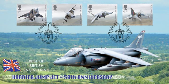 British Engineering: Miniature Sheet, Harrier Jump Jet - 50th Anniversary