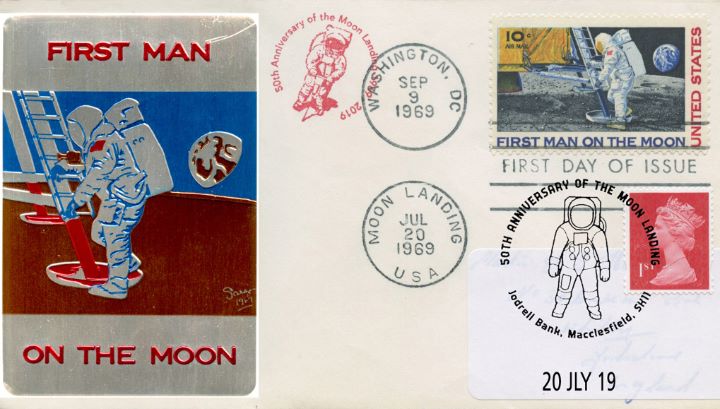 First Man on the Moon Moon Landing First Day Cover BFDC