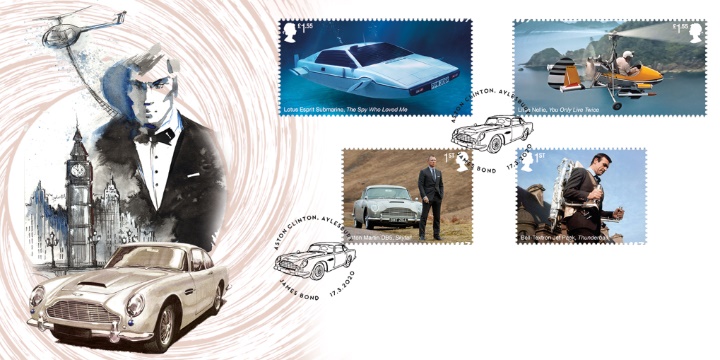 James Bond: Miniature Sheet, James Bond and Aston Martin
