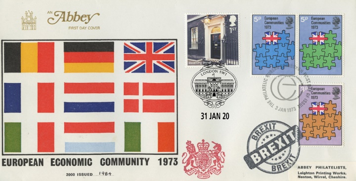 European Flags, Brexit Double Dated Covers