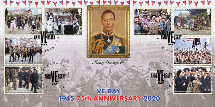 VE Day, King George VI and Jubilant Crowds