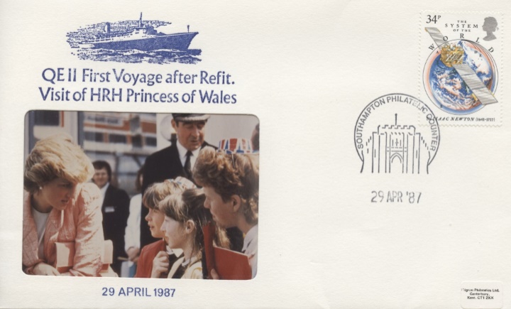 Princess Diana, QE2 First Voyage after Refit