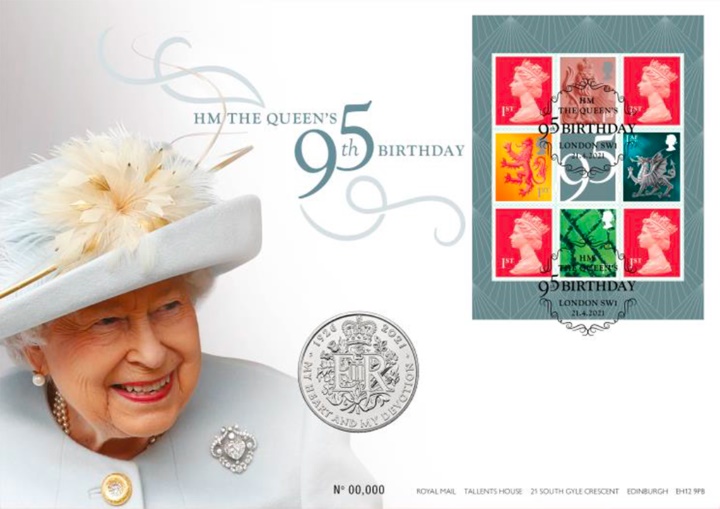 Queen's 95th Birthday, Coin Cover