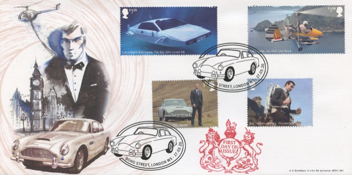 James Bond: Miniature Sheet, James Bond and Aston Martin