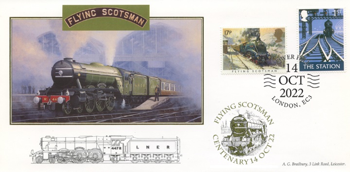 Centenary of Flying Scotsman, Gold Foiled frame for Flying Scotsman painting