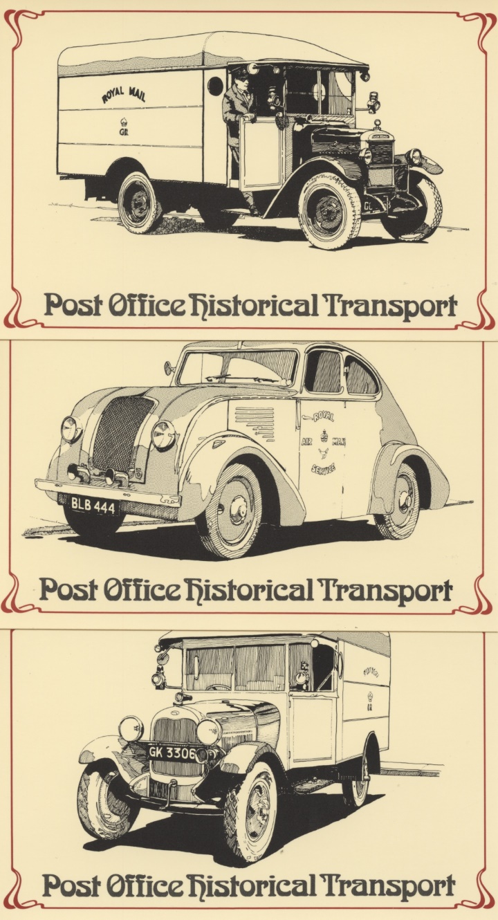 PO Historical Transport Postcards, Set of 3