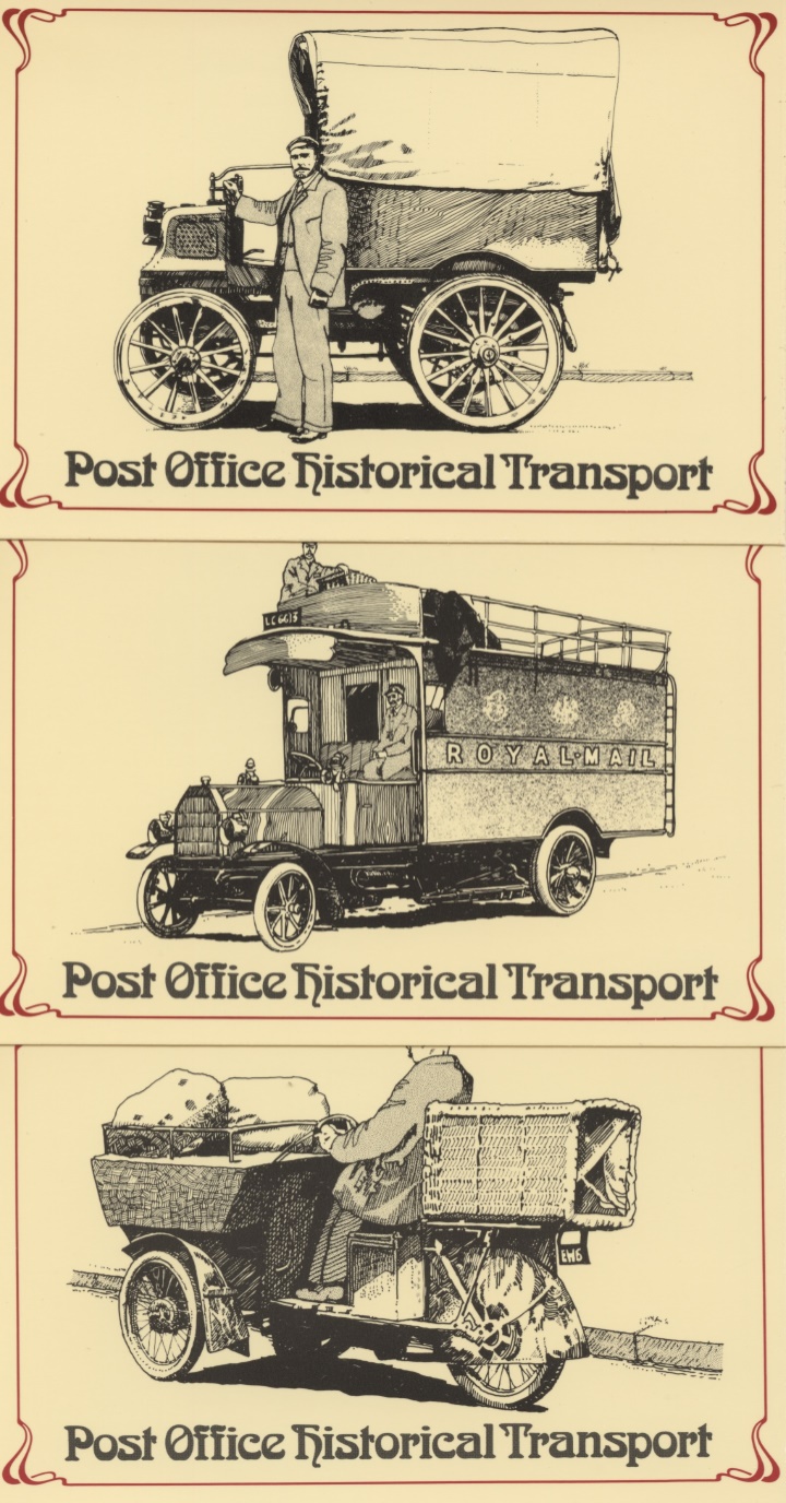 PO Historical Transport Postcards, Set of 3