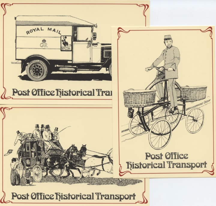 PO Historical Transport Postcards, Set of 3