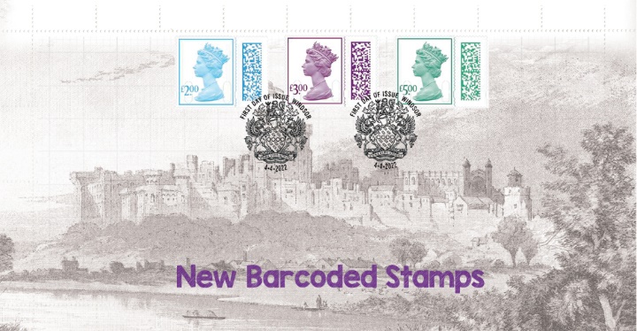 Machins Barcoded:  £2, £3, £5, High Value Set