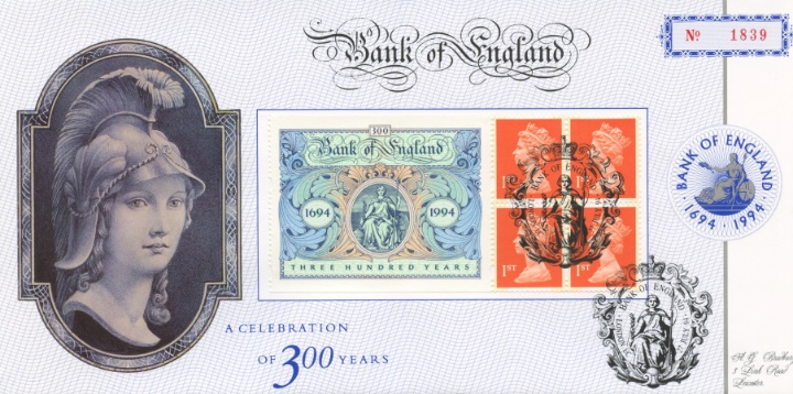 Bank of England Official Anniversary Cover, 300 Years