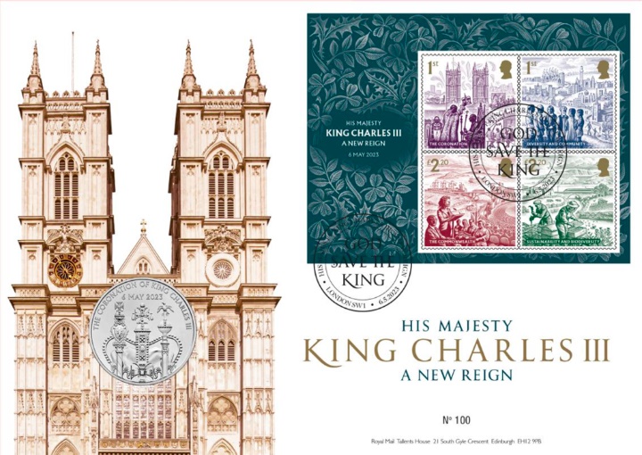 Charles III New Reign: Miniature Sheet, Charles III coin cover