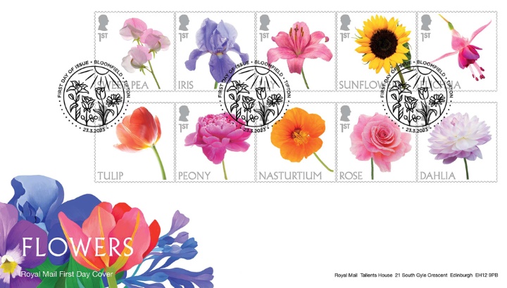 Flowers, Set of 10 Garden Flowers stamps