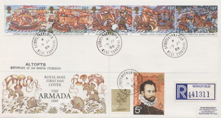 Spanish Armada, Covers with additional stamps