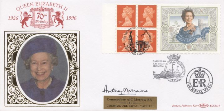 Window: Queen's 70th Birthday, Signed Cover