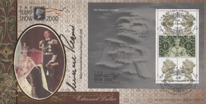 Queen's Stamps: Miniature Sheet, Michael Regan signed