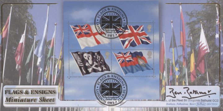Flags & Ensigns: Miniature Sheet, Sir Benjamin Bathurst signed