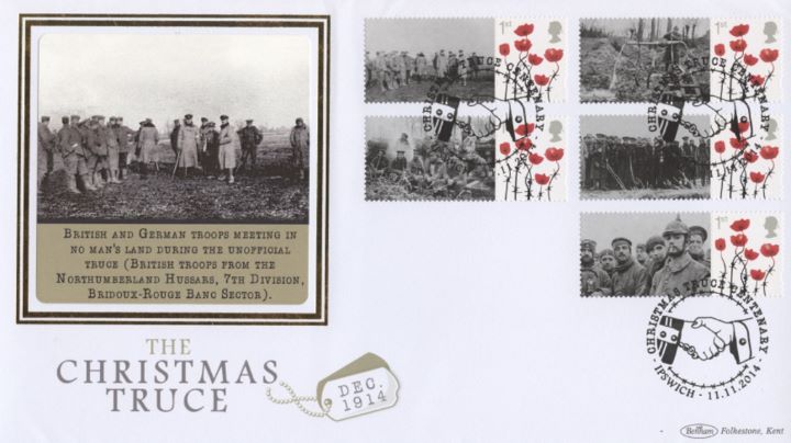 The Christmas Truce [Commemorative Sheet], Troops Meeting