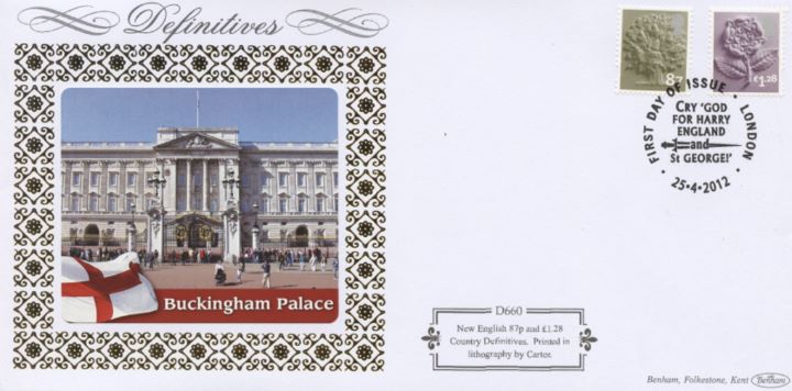 England 87p, £1.28, Buckingham Palace