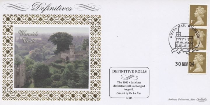 Machins (EP): Gold Stamps: 1st Self Adhesive, Warwick Castle