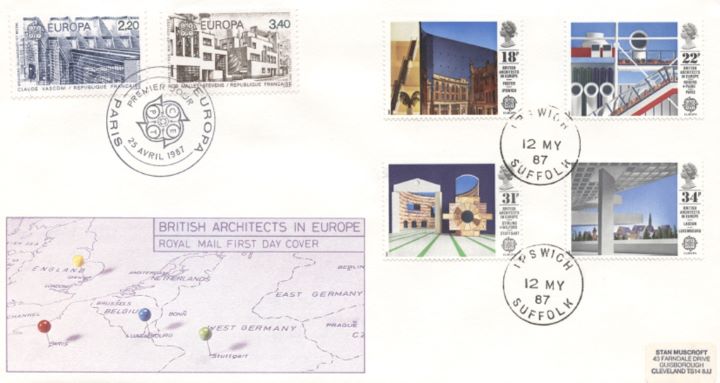 British Architects in Europe, Map of Europe