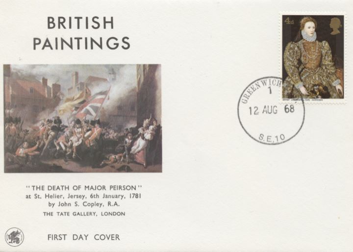 British Paintings 1968, Single Stamp Covers