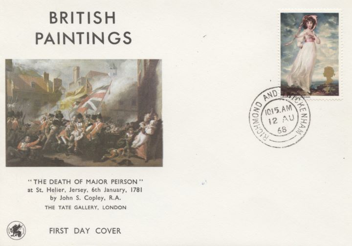 British Paintings 1968, Single Stamp Covers