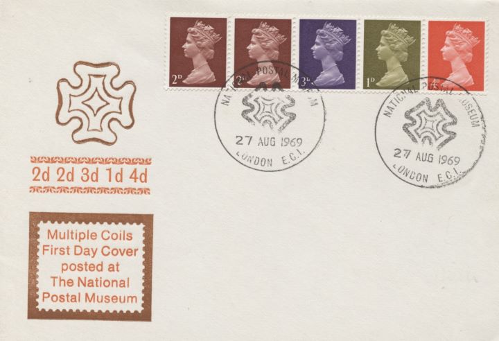 Machins: 1s Se-tenant Stamp Coil, Rare Cover Design | First Day Cover ...