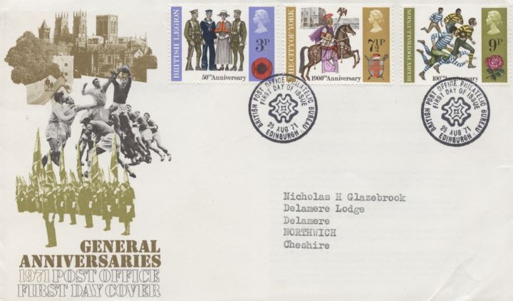 General Anniversaries 1971, Full Set & Single Stamp Covers