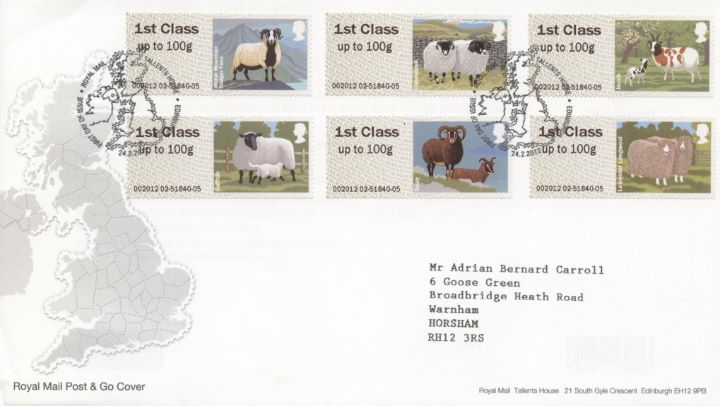 Farm Animals: Series No.1, Sheep, Map of British Isles