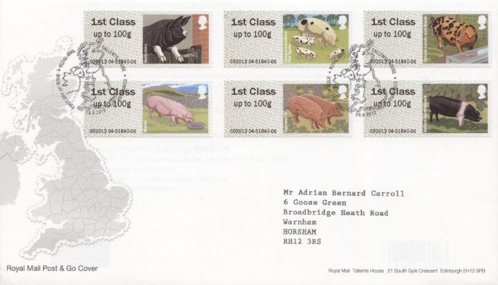 Farm Animals: Series No.2, Pigs, Map of British Isles