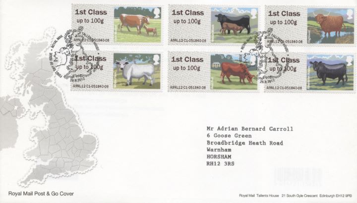 Farm Animals: Series No.3, Cattle, Map of British Isles