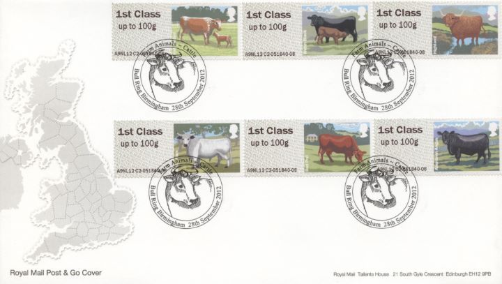 Farm Animals: Series No.3, Cattle, Map of British Isles