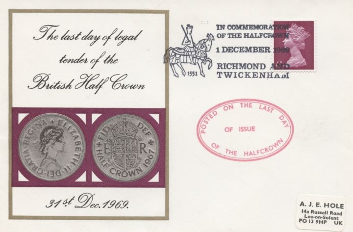 Last Day of Legal Tender, British Half Crown | First Day Cover / BFDC
