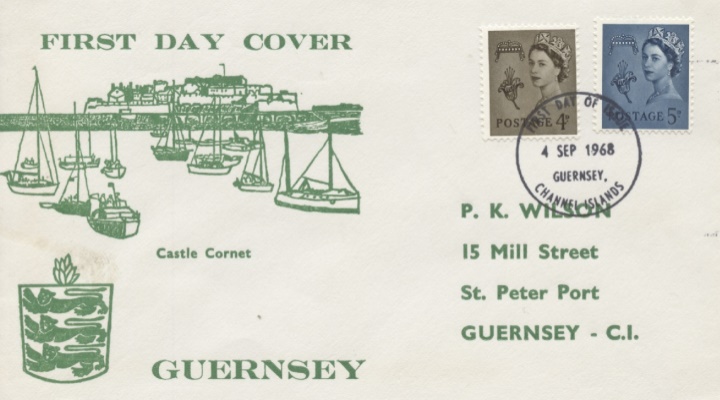 Guernsey 4d Brown & 5d Blue, Castle Cornet