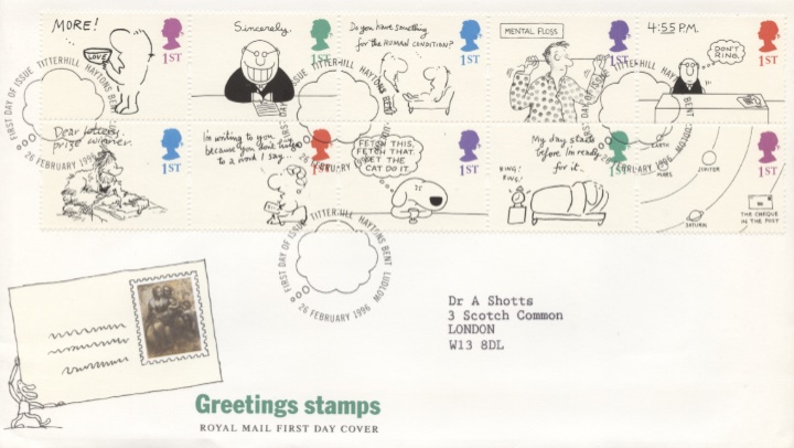 Cartoons (Greetings), Art on Stamps