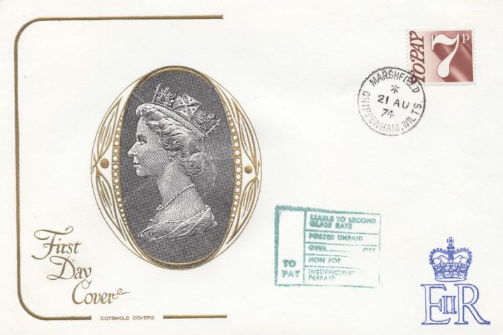 7p Red Brown [To Pay Labels], HM The Queen