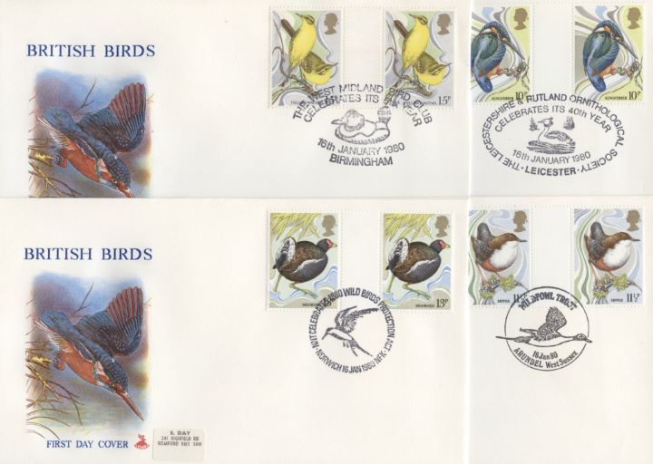 British Birds 1980, Set of 4 Covers