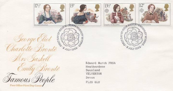 Famous Women Authors, Post Office special h/s covers