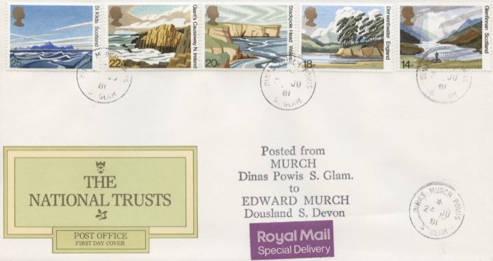 National Trusts, Various cds postmarks