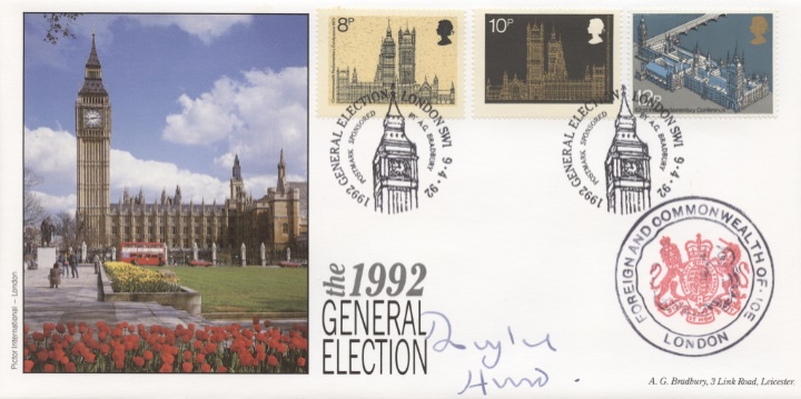 The 1992 General Election, Signed covers