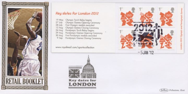 Self Adhesive: Olympic Emblems: Key Dates: 6 x 1st, Basketball