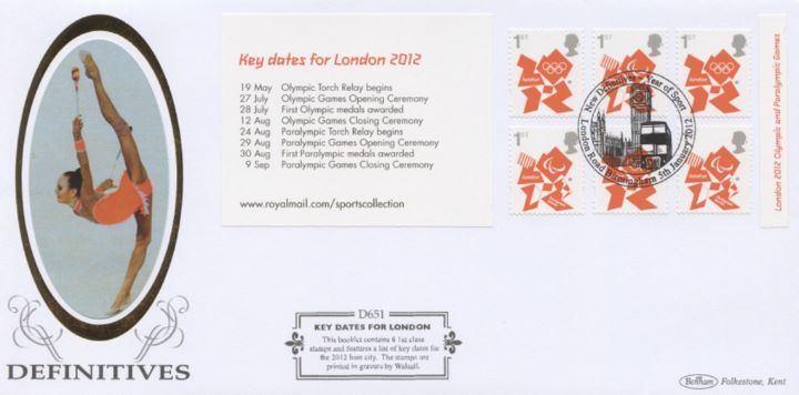 Self Adhesive: Olympic Emblems: Key Dates: 6 x 1st, Gymnastics