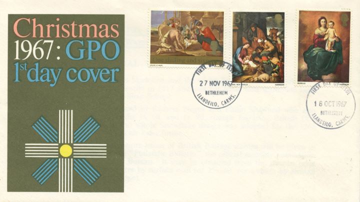 Christmas 1967 (3d & 1/6d), Scarce Double Dated Cover