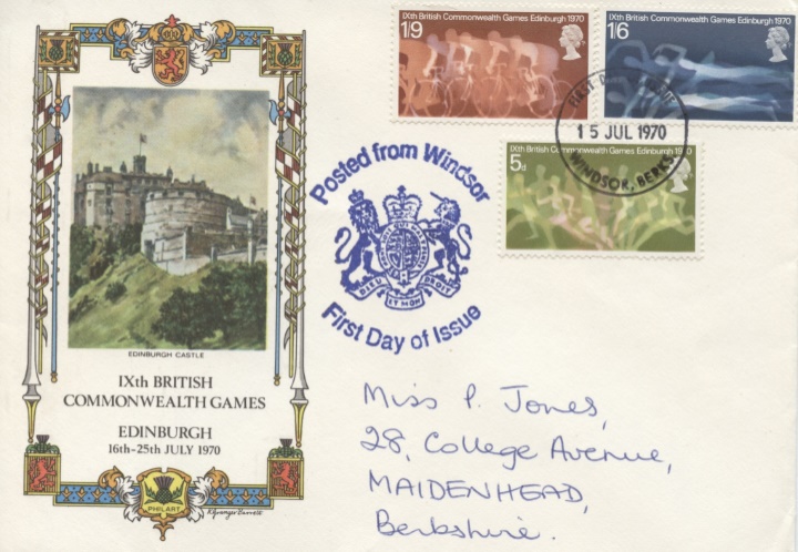 Commonwealth Games 1970, Edinburgh Castle | First Day Cover / BFDC