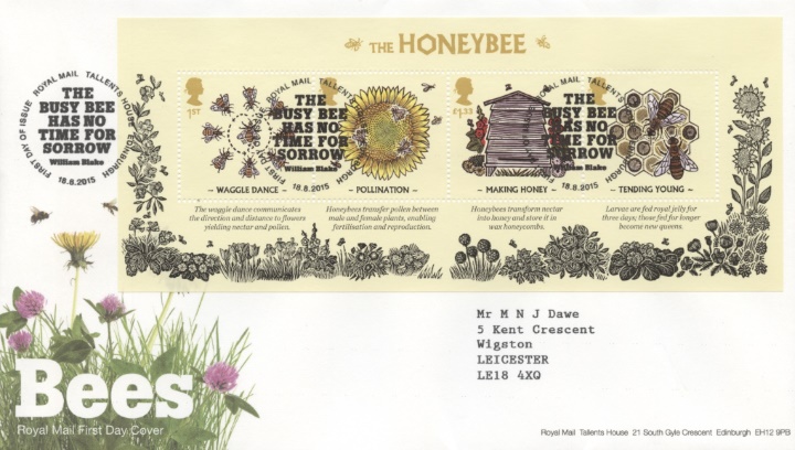 Bees: Miniature Sheet, Bees and Wild Flowers