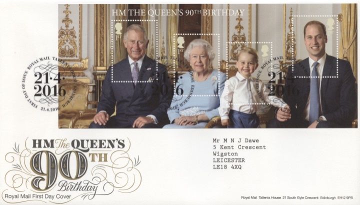 H M The Queen's 90th Birthday: Miniature Sheet, 90th Birthday