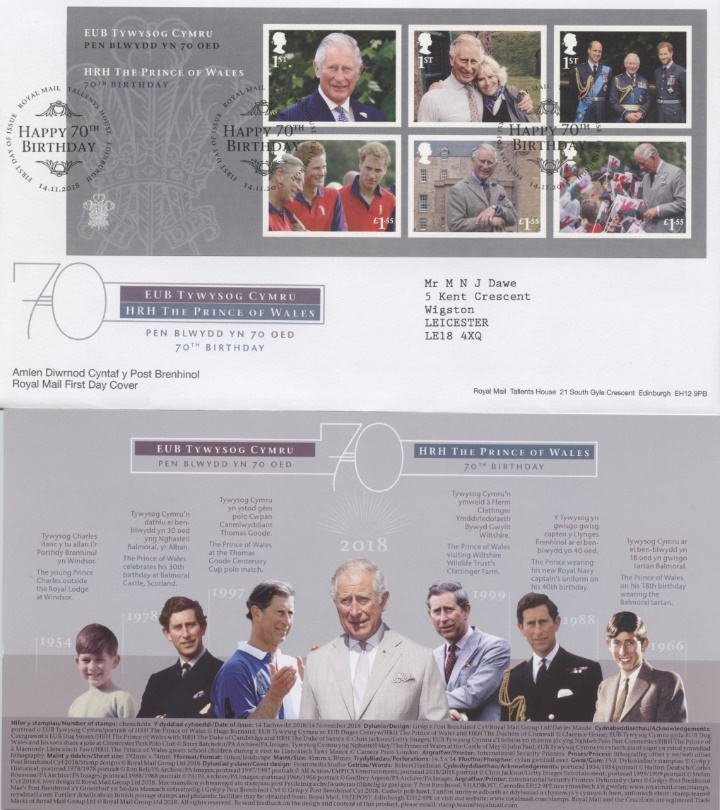 Prince of Wales: Miniature Sheet, 70th Birthday