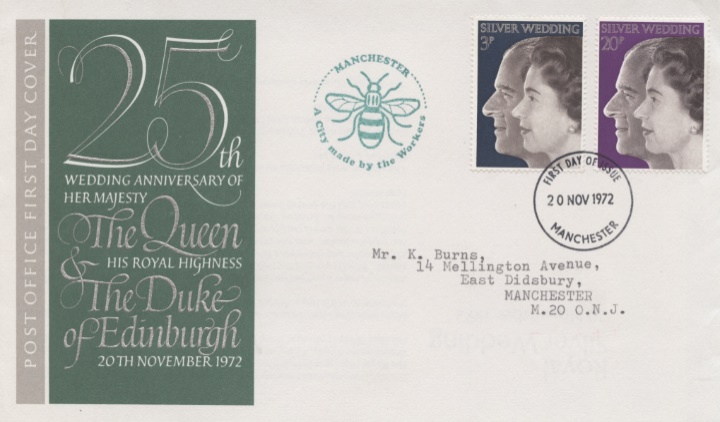 Silver Wedding 1972, Manchester Bee Cachet